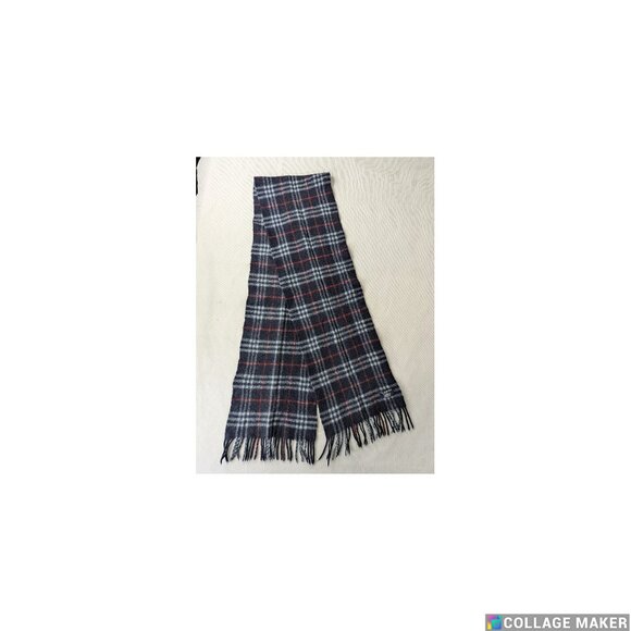 BURBERRY London Classic Nova Check Knit 100% Lambs Wool Fringe Black SCARF - Picture 1 of 8